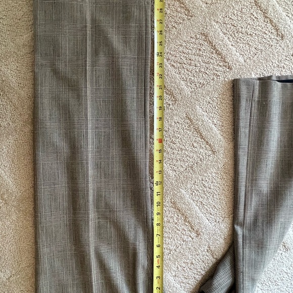JONES NEW YORK Stretch Wool Glen Plaid Wide Leg Trousers Size 10 - Picture 5 of 11